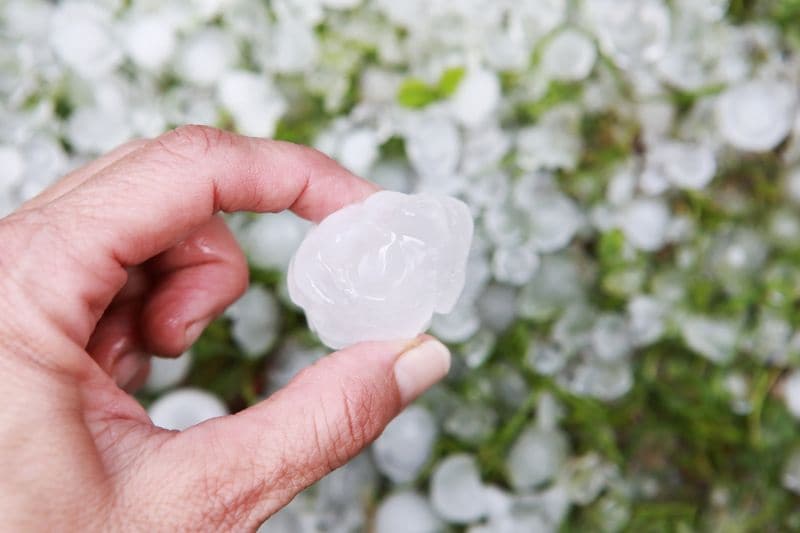 A hailstone of any size is not something you want to land on your head.