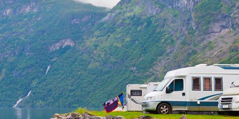 8x countryside camping with a fantastic view