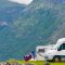 8x countryside camping with a fantastic view