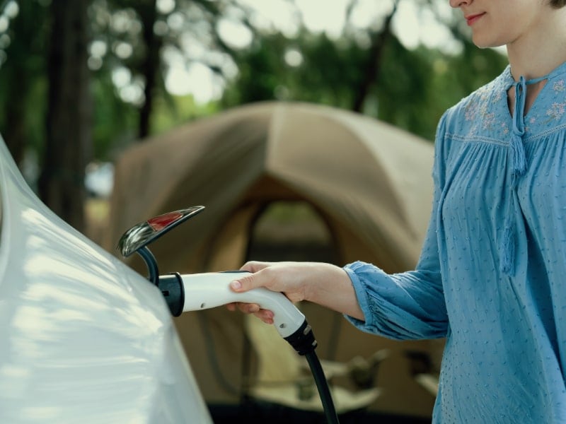 Many campsites in Europe nowadays allow you to charge your electric car.