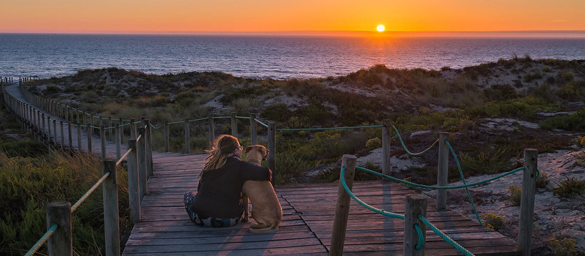 Robby and Emily at sunset by the sea