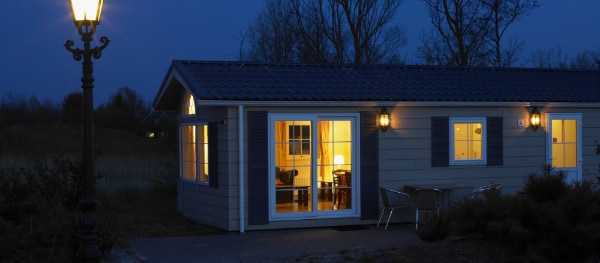 At night in a bungalow