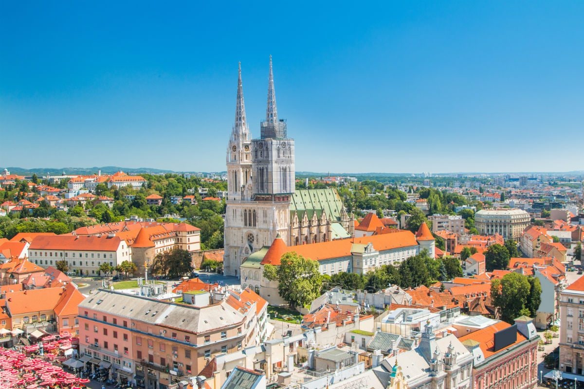Overzicht over de Kroatische hoofdstad Zagreb