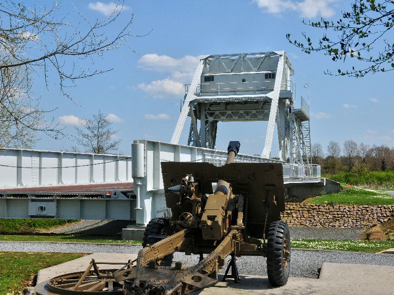 The original Bénouville Bridge, also known as Pegasus Bridge, has been preserved