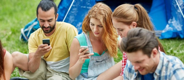 More and more campers are also using their smartphones on holiday.