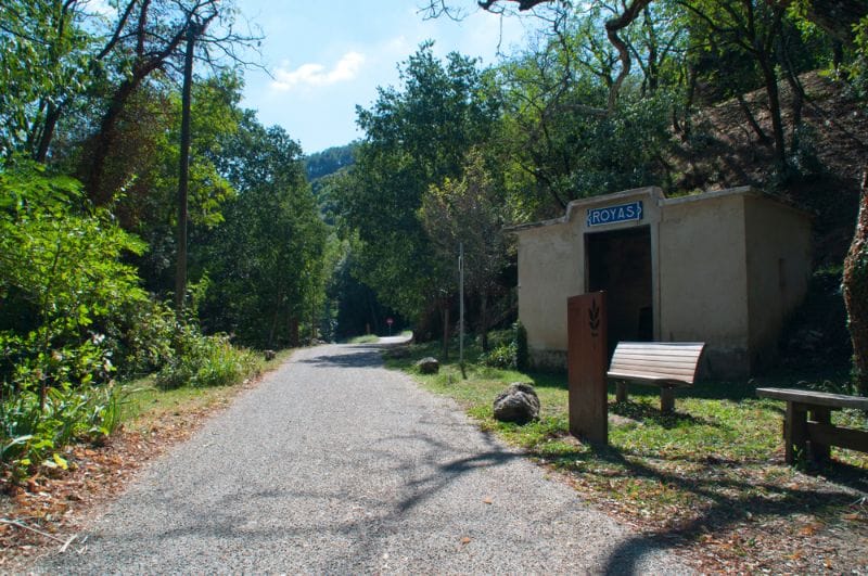 An actual former train station along the Voie Verte near Royas in France. Now you can use it to shelter from the rain or just take a rest.