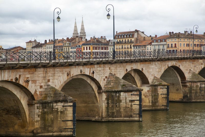 The 11th-century Saint-Laurent Bridge in Mâcon.