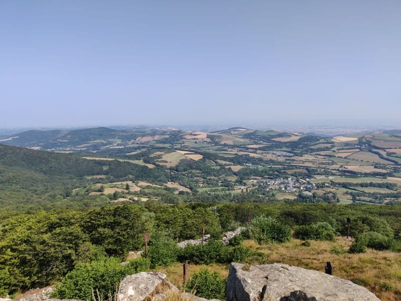 View over the valley at Lacaune from the Pic du Montalet.