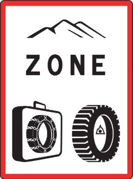 Traffic sign for mountainous areas