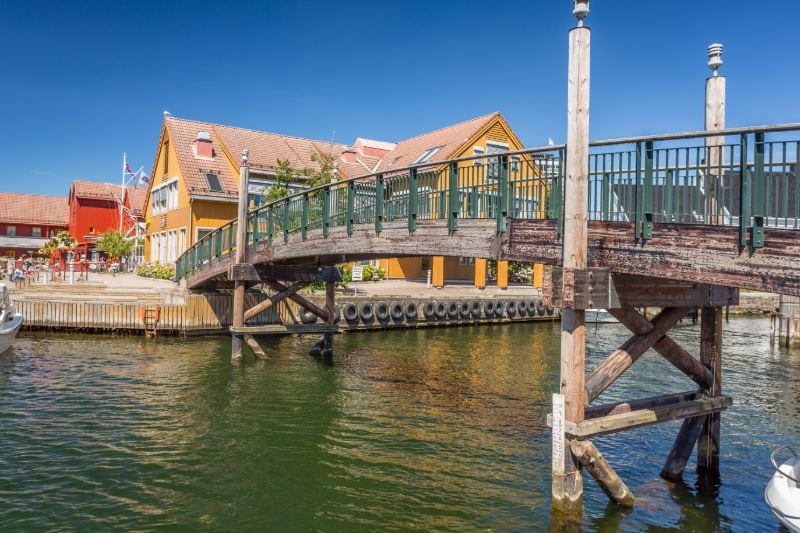 A bridge over one of the canals in Kristiansand.