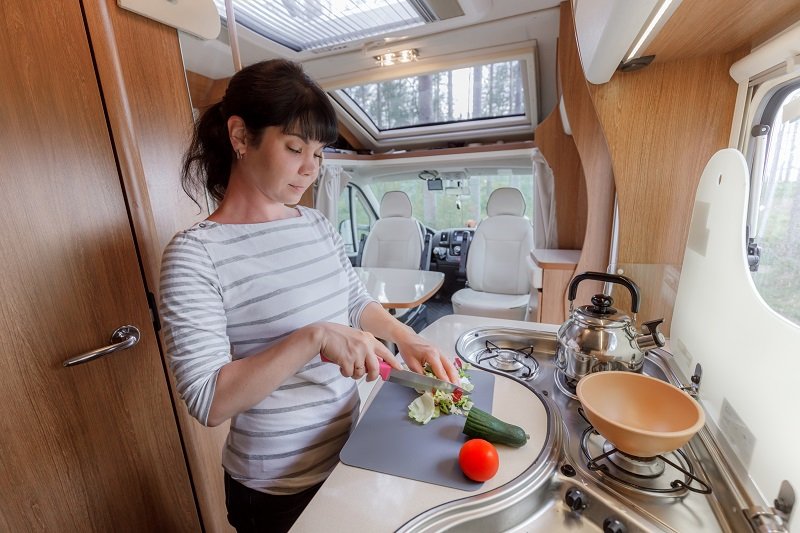 Cooking in a motorhome