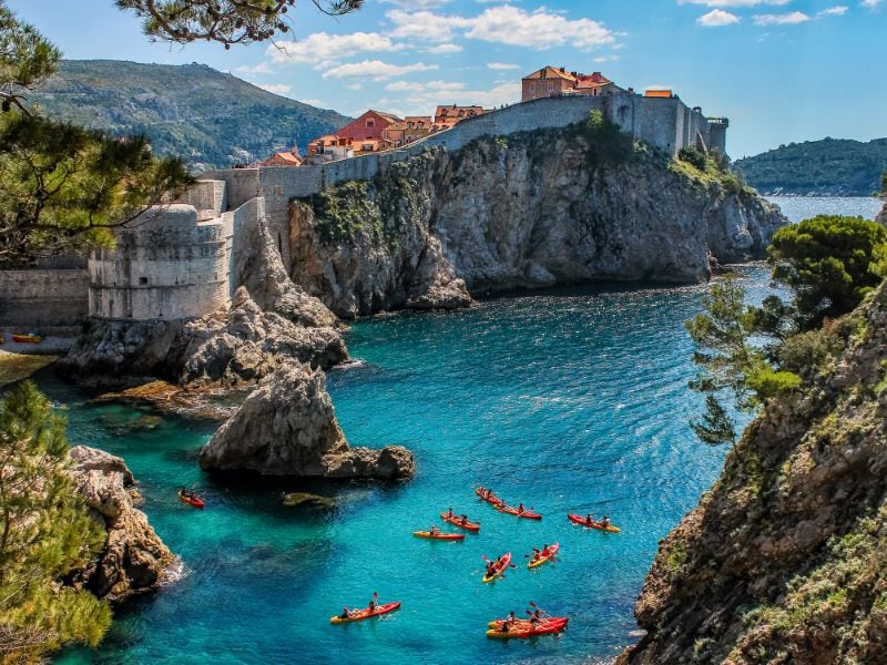 Kayaking around Dubrovnik is fun to do!