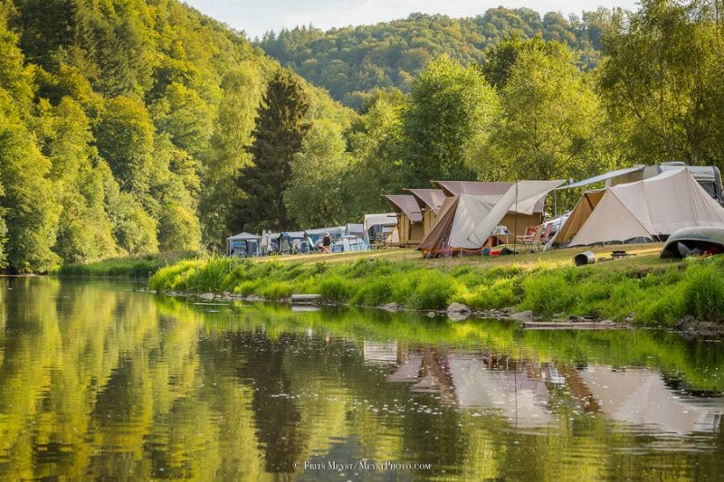 Camping by a lake