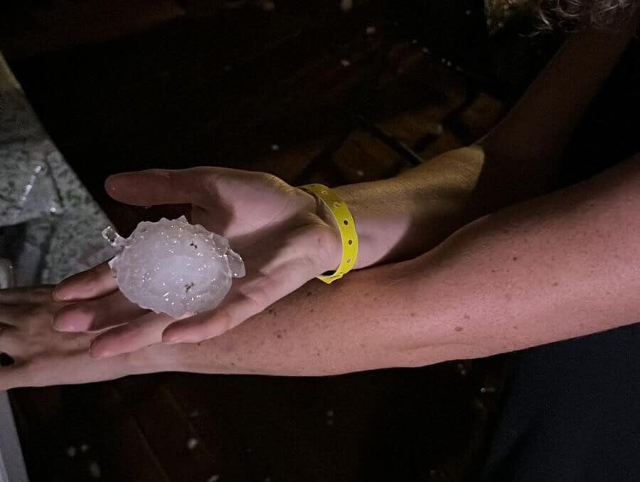 hail stone the size of a tennis ball