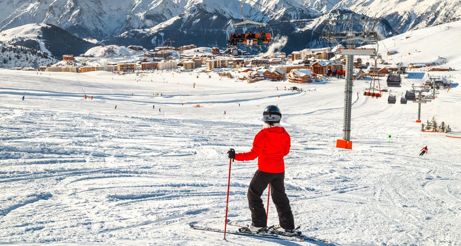 view of the slopes at Alpe d'Huez