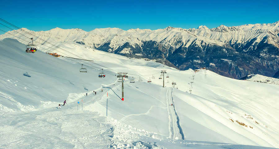 view of the slopes at Les Sybelles