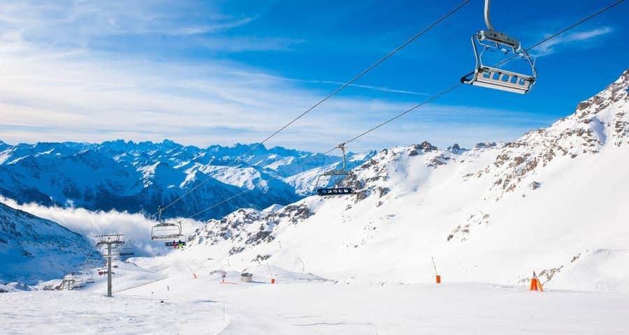 view of the slopes at Val Thorens