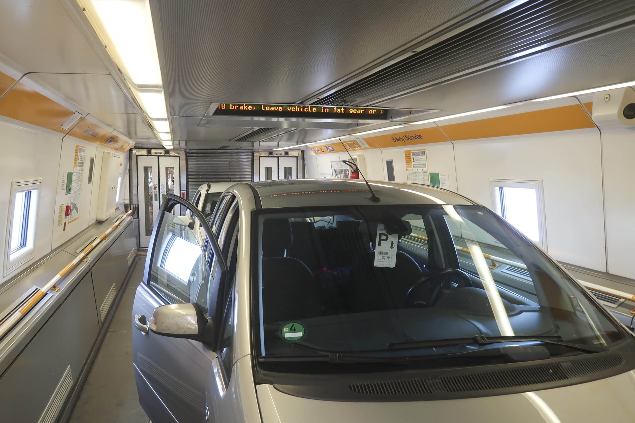 A cabin on the LeShuttle train